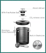 Coffee Gator Airtight Canister 1300 mL Stainless Steel with Date Tracker view 4