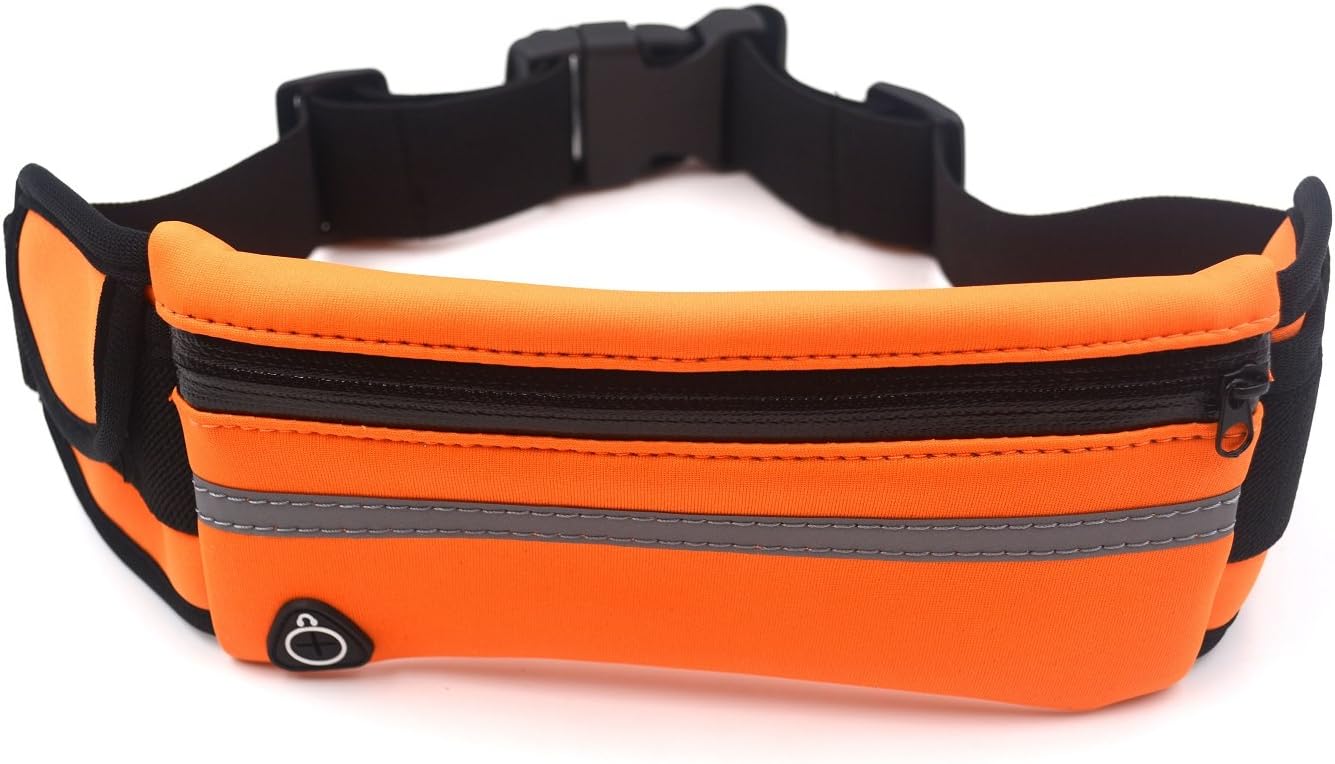 Running Belt Waist Pack Phone Holder Reflective Water Resistant for Running Hiking Fitness with Apple iPhone 8 Plus/7 Plus/X/8/7/6S,Samsung S8 Plus/S8/Note 8/4/S7 and Other Phones-Orange