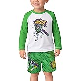 Disney Boys Rash Guard Set - 2 Piece Mickey Mouse Cars Lighting McQueen Buzz Lightyear Lilo and Stitch Boys Swim Set