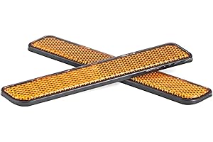 2 Pcs Motorcycle Reflectors Front Fork Leg Reflector Motorcycle Brake Stop Marker Light Safety Reflectors Stickon Yellow