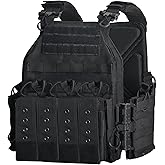 JOMAILIEEL Tactical Plate Carrier Vest - Quick Release in 1000D Nylon,Features 3D Mesh Lining,4 Mag Panels and Reinforced Shoulders for Airsoft Outdoor Use
