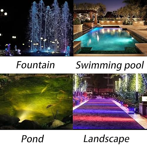 Colored Pond Lights with Timer, RGB Fountain Light IP68 Waterproof