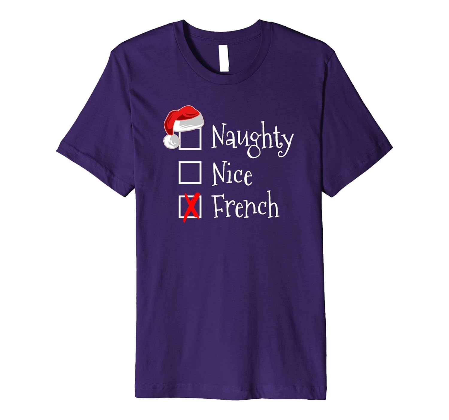 Funny French Christmas TShirt France Shirt Naughty List Tee-ANZ