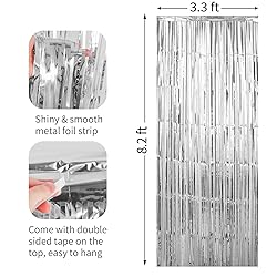 2 Pack Silver Foil Fringe Curtains Streamers Party