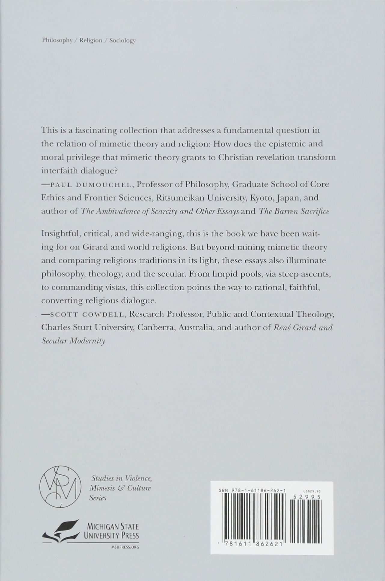 Mimetic Theory And World Religions Studies In Violence - 