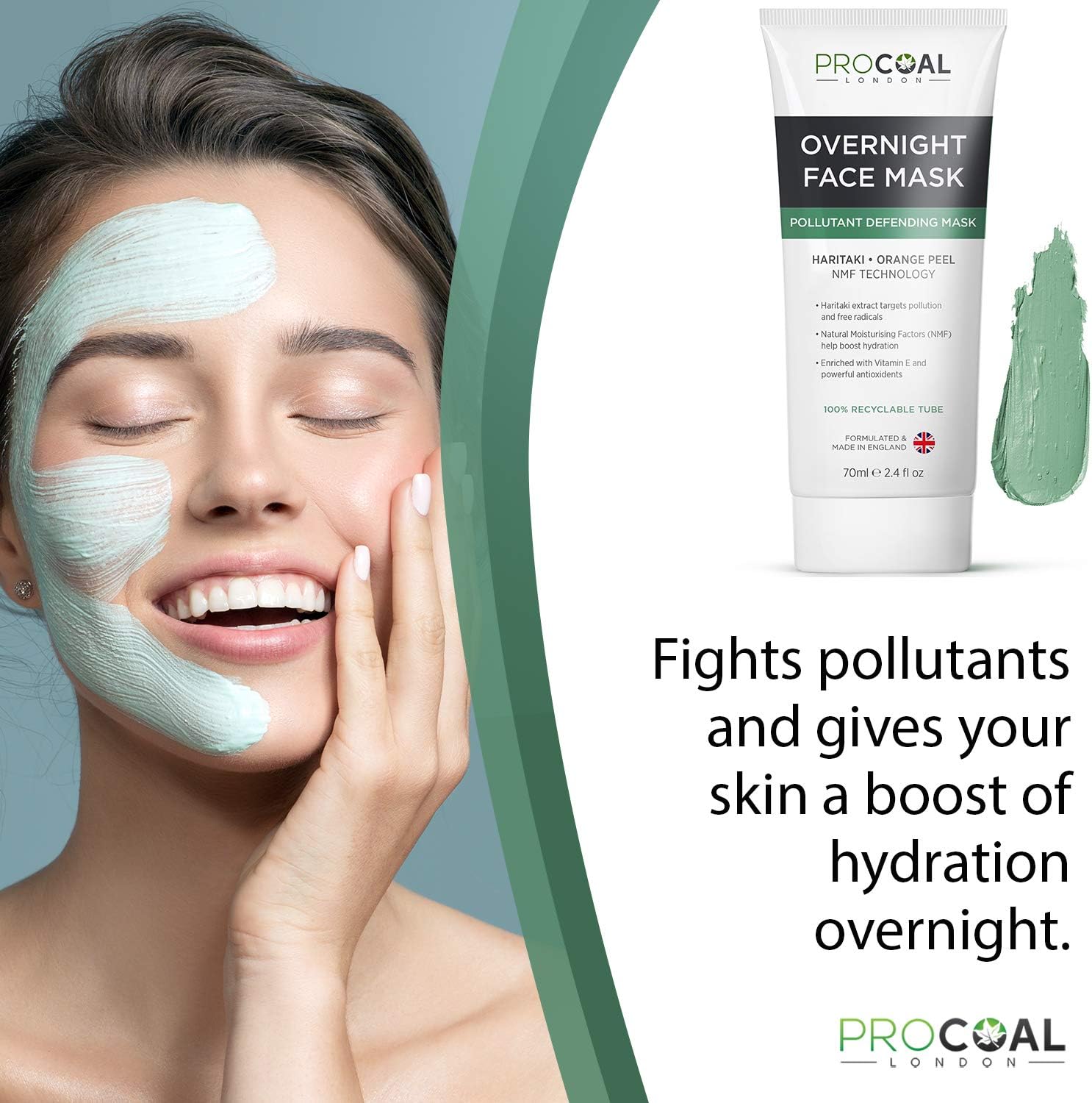 NEW Overnight Face Mask, Hydrating Anti-Pollution Sleep Mask 70ml by Procoal - Image 3