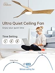 Sofucor 52 Inch Ceiling Fan with Light and