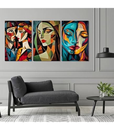 Amazon.com: Pinturas al óleo sobre lienzo de Pablo Picasso «Mujer