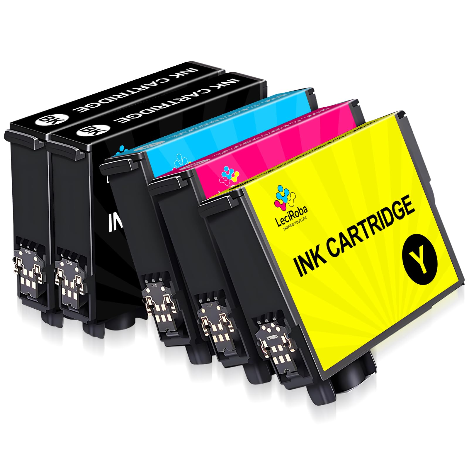 LeciRoba Ink compatible for Expression Home XP-2200 XP-2205 XP-3200 XP-3205 XP-4200 XP-4205 WF-2910DWF WF-2930DWF WF-2935DWF WF-2950DWF Printers (5-PACK)