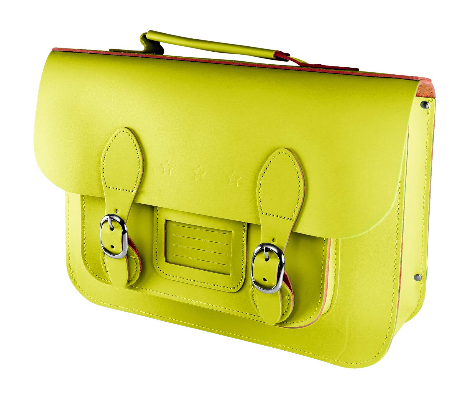 Old School Bag Style Girls Backpack - Ideal Lunch Bags for Women for Work, School Backpack Or Lunch Bag for Adults. Ladies Work Backpack - Bonded Leather Rucksack - Medium Size 30 x 8 x 22cm - Yellow