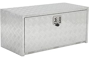 MilleLoom Underbody Tool Box, 18 x 18 x 30 Heavy Duty Aluminum Diamond Plate Storage Box, Waterproof Sealed, Lockable t-Handl