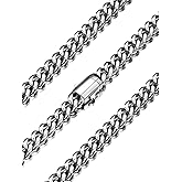 U7 Cuban Link Chain Necklace for Men, Stainless Steel/Black/Gold Mens Necklaces, Chunky Curb Chain Necklace in 6/9/12mm Width 18-30 Inches, Thick Choker Jewelry with Box Packed