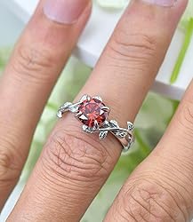 Wasee July Birthstone Ring 925 Sterling Silver Ruby