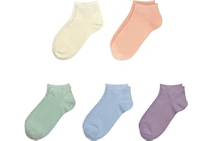 Bamboo School Socks Ankle Super Soft School Kids Socks Stretch Cuffs Athletic Socks Odor Anti-odor 5 Pairs