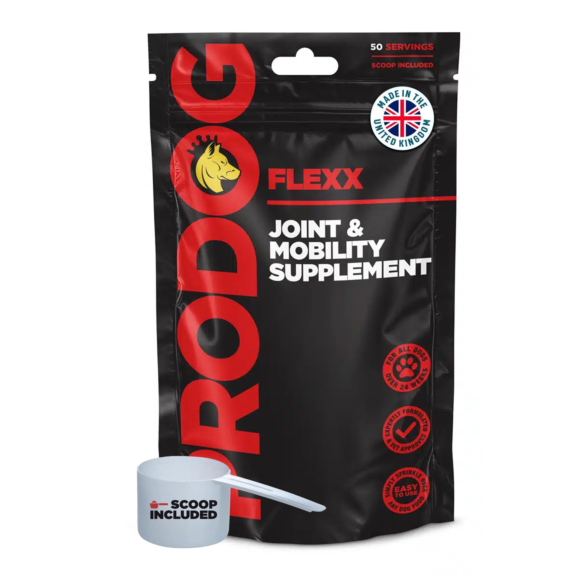 ProDog Flexx Hip & Joint Care for Dogs - Complete Joint Support Powder Formula for Any Age - Mobility Aid for All Dogs, 30 Servings