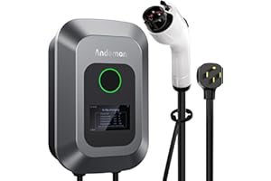 ANDEMAN Level 2 EV Charger 40 Amp with Smart App and RFID Card Adjust Current Reservation Charging, 240V Electric Car Charger Indoor/Outdoor, Electric Vehicle Charger of Energy Star ETL SAE-J1772 & 25FT Cable