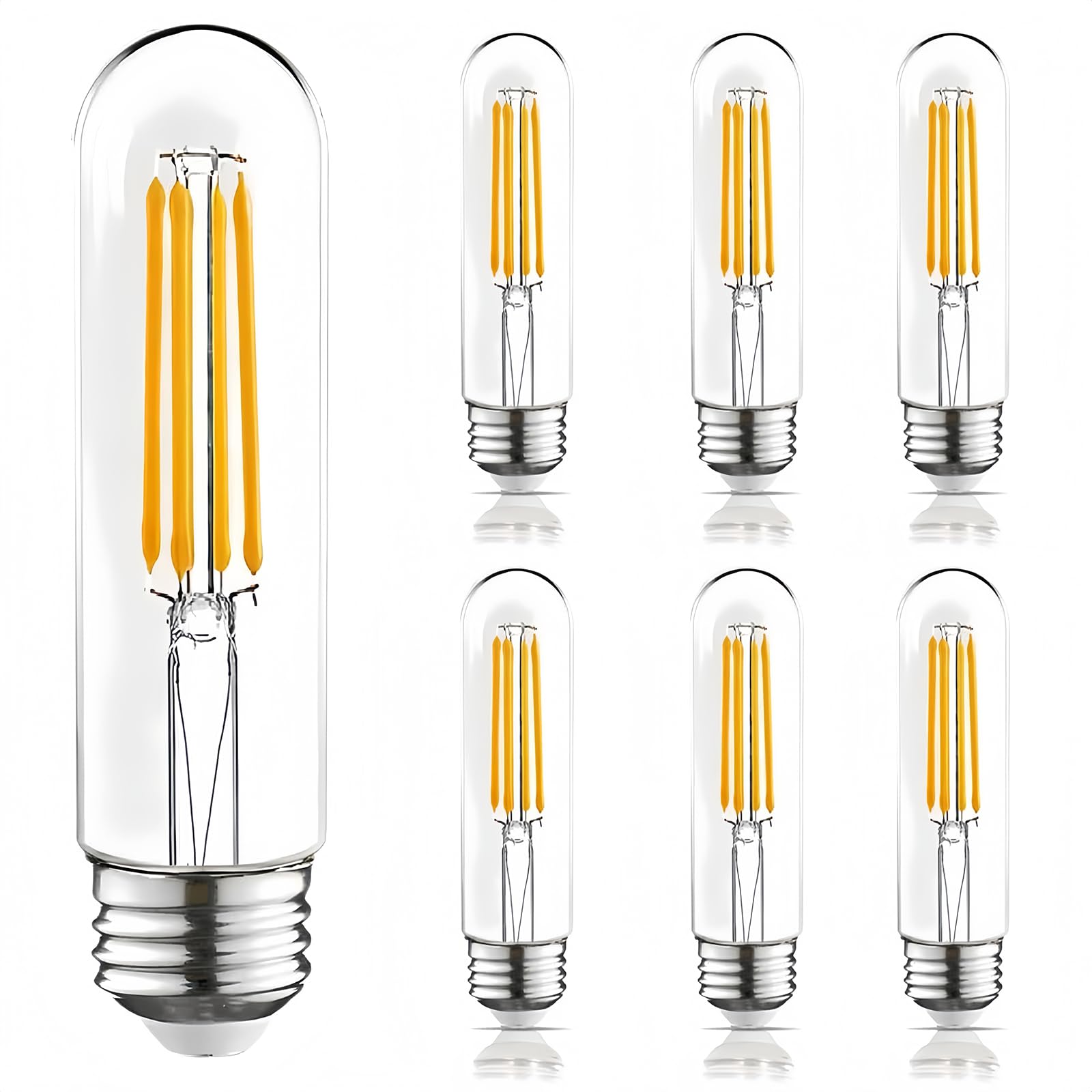Photo 1 of winsaLED Dimmable T10 LED Bulb 60 Watt Equivalent, Vintage 6W LED Edison Bulbs,Tubular Clear Decorative Light Bulb for Sputnik Lighting Fixture, 2700K Warm White, E26 Base, 6 Pack