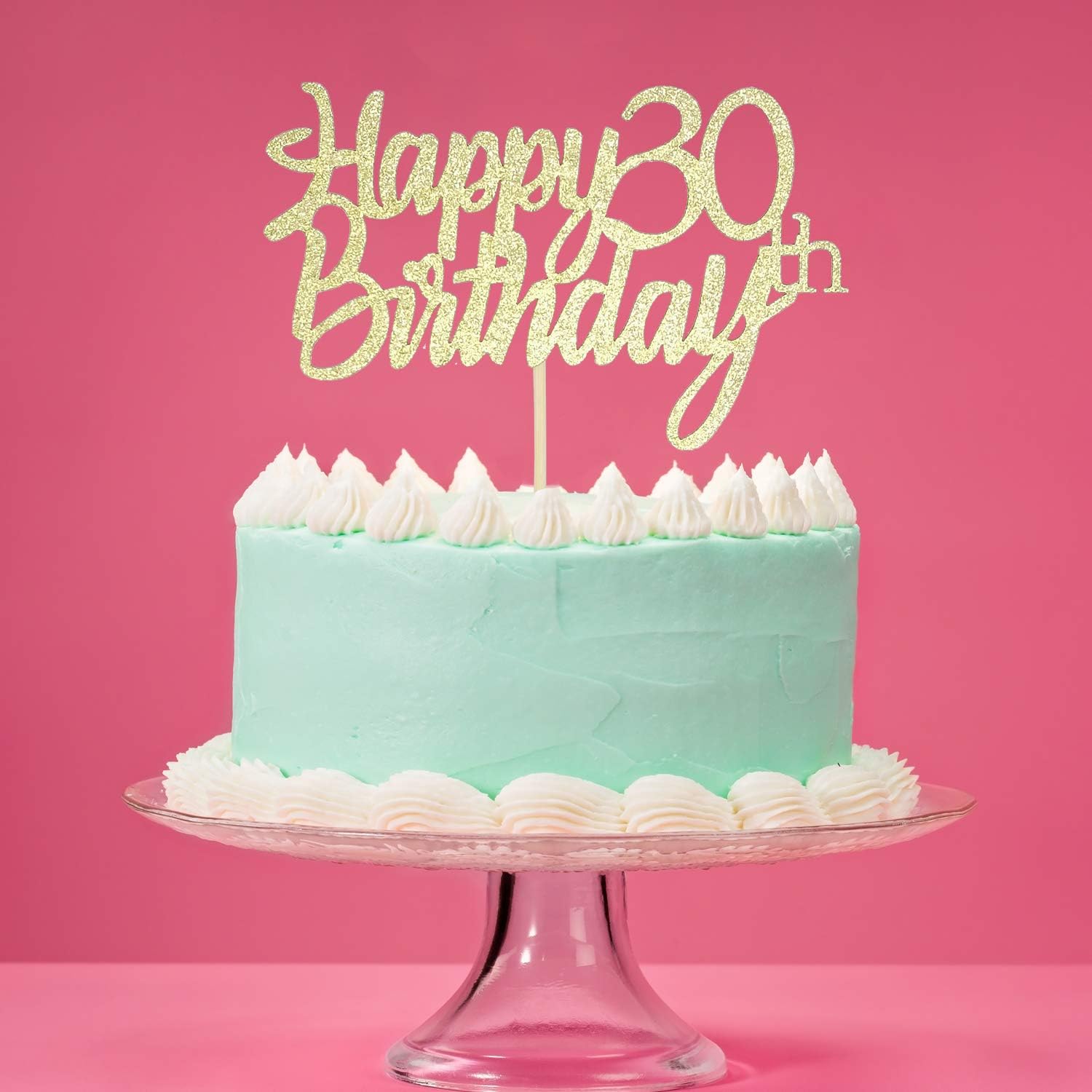 Sumerk Gold Glitter Happy 30th Birthday Cake Topper 30th Cake Topper for Birthday Anniversary Party Decorations - Pack of 1 - Image 4