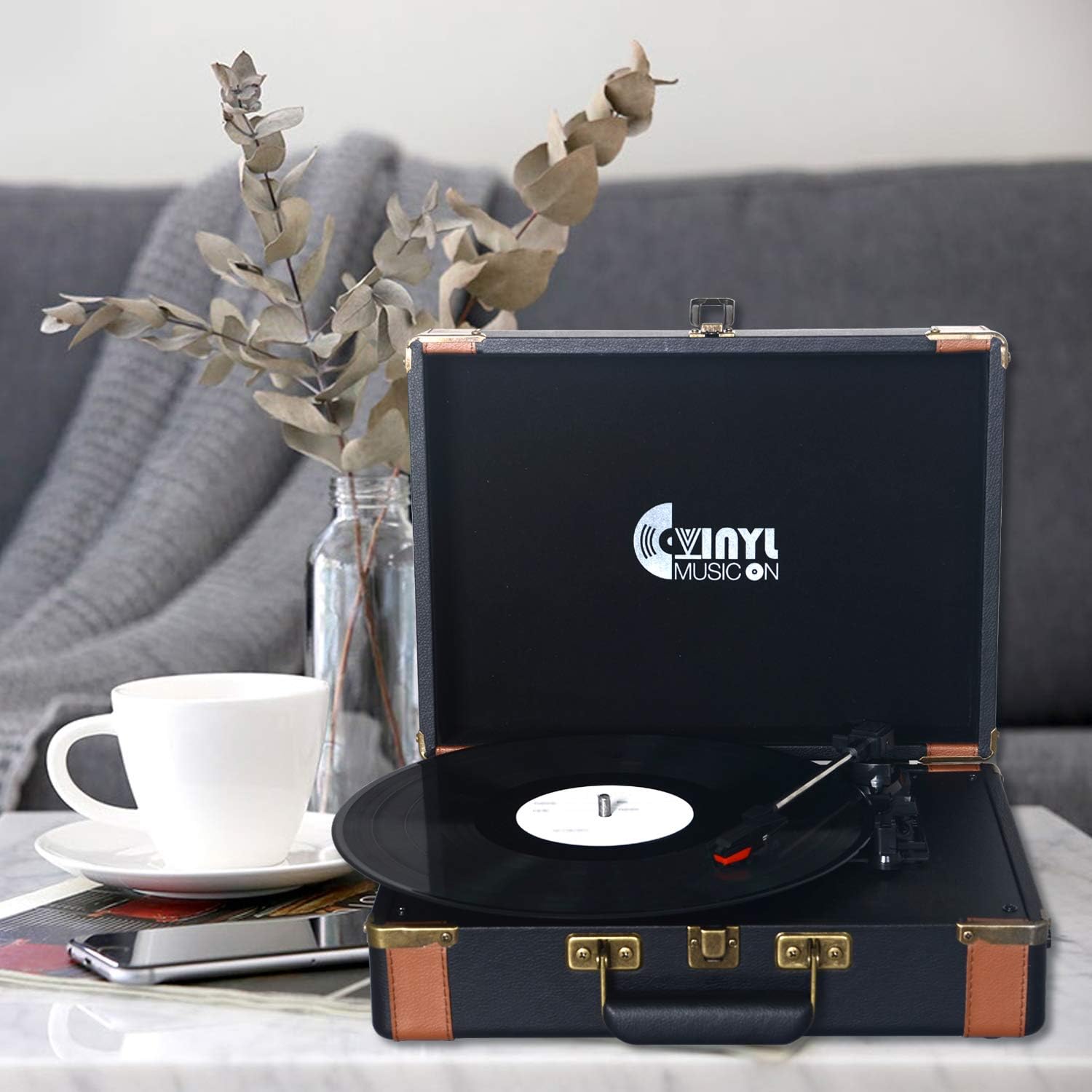 VINYL MUSIC ON Record Players, Turntable with Builtin Speakers