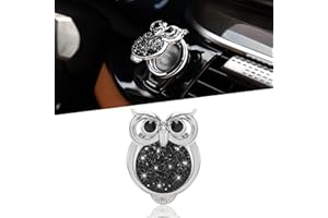 WINKA Bling Car Engine Start Button Cover Owl Diamond Crystal Push Start Stop Button Ring Sparkly Bling Ignition Button Cover Rhinestone Keyless Ignition Ring Cap Universal Car Accessories (Black)