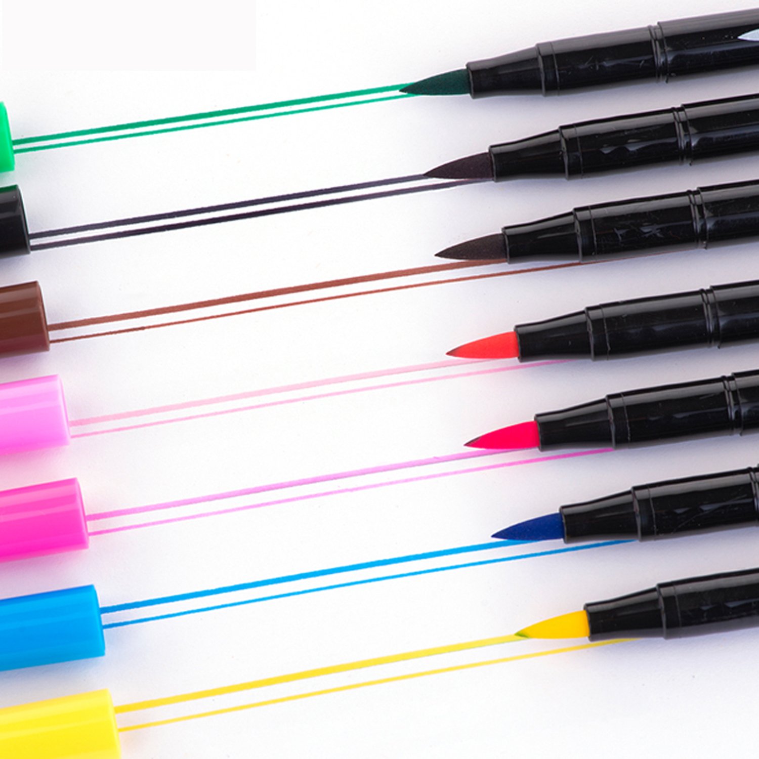 Dual Tip Watercolor Art Markers Brush Pen - 100% Acid-free /Non-toxic Ink - Best for Coloring Book Painting Drawing Sketching Journaling Writing Lettering - 36 Colors No Duplicates