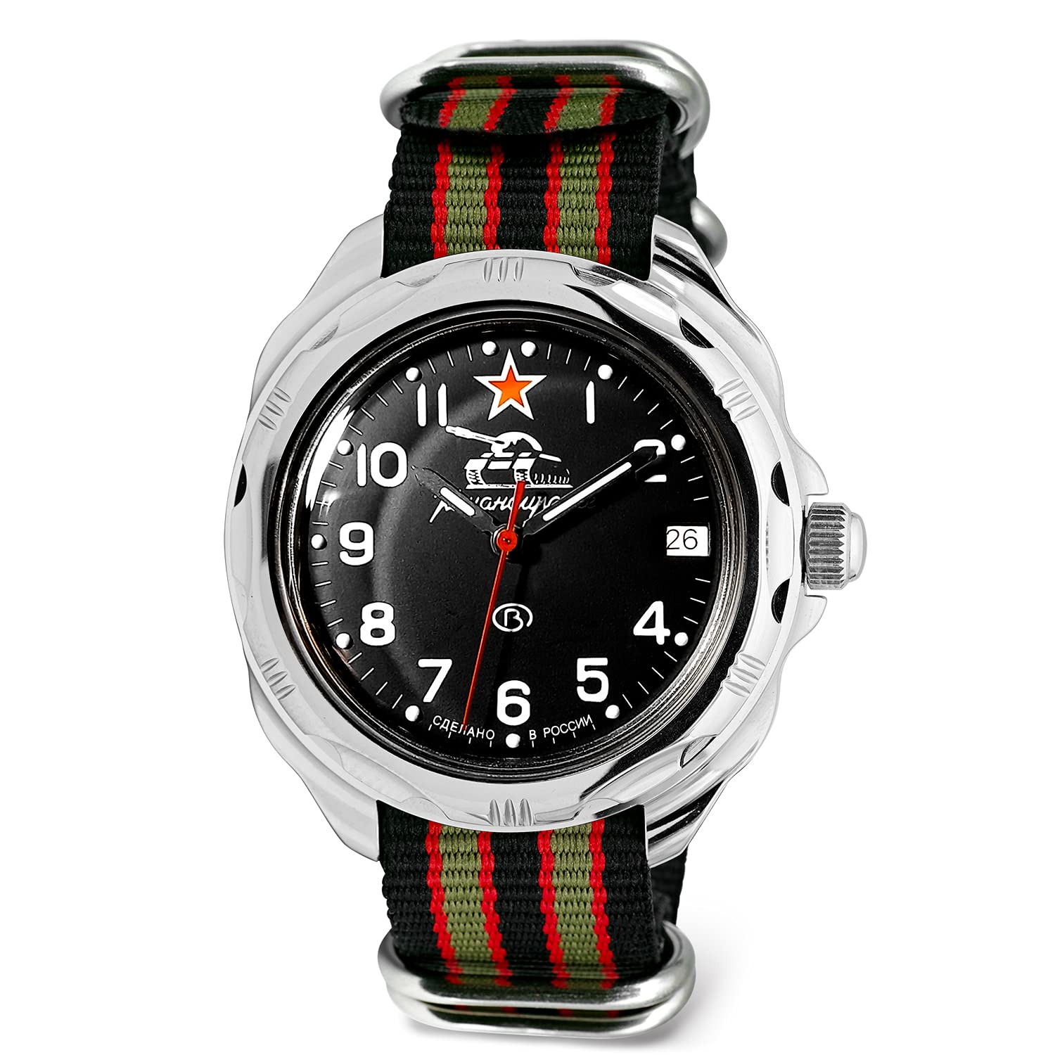 Vostok | Reloj de pulsera mecánico militar ruso Komandirskie Tank Commander | Moda | Negocios | Relojes casuales para hombre | Modelo 211306 Multi Correa B®