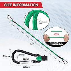 WORKPRO 24 Inch Bungee Cord with Hooks, 4 Pack