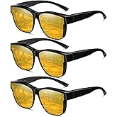 Wzerry Night Vision Glasses Polarized for Men Women (Nighttime Driving Glasses Over Glasses for Driving)