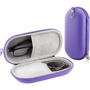 GZWENHAN Travel Sunglasses Organizer Case, Adjustable Slot for Multiple Eyeglasses, Hard Shell​ Eyewear Box for Men Women