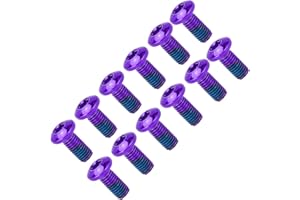 Bike Disc Brake Rotor Bolts, 12pcs Mountain Bike Disc Brake Rotor Bolts Screws Aluminium Alloy Disc Rotor Screws(Purple)