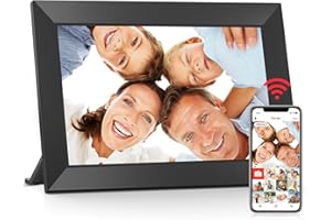 BIGASUO Digital Picture Frame, 10.1" Frameo Digital Frame WiFi with 32GB Memory, 1280x800 IPS Touch Screen, Send Photos/Videos from Your Phone Anywhere, Photo Gifts for Parents and Grandparents