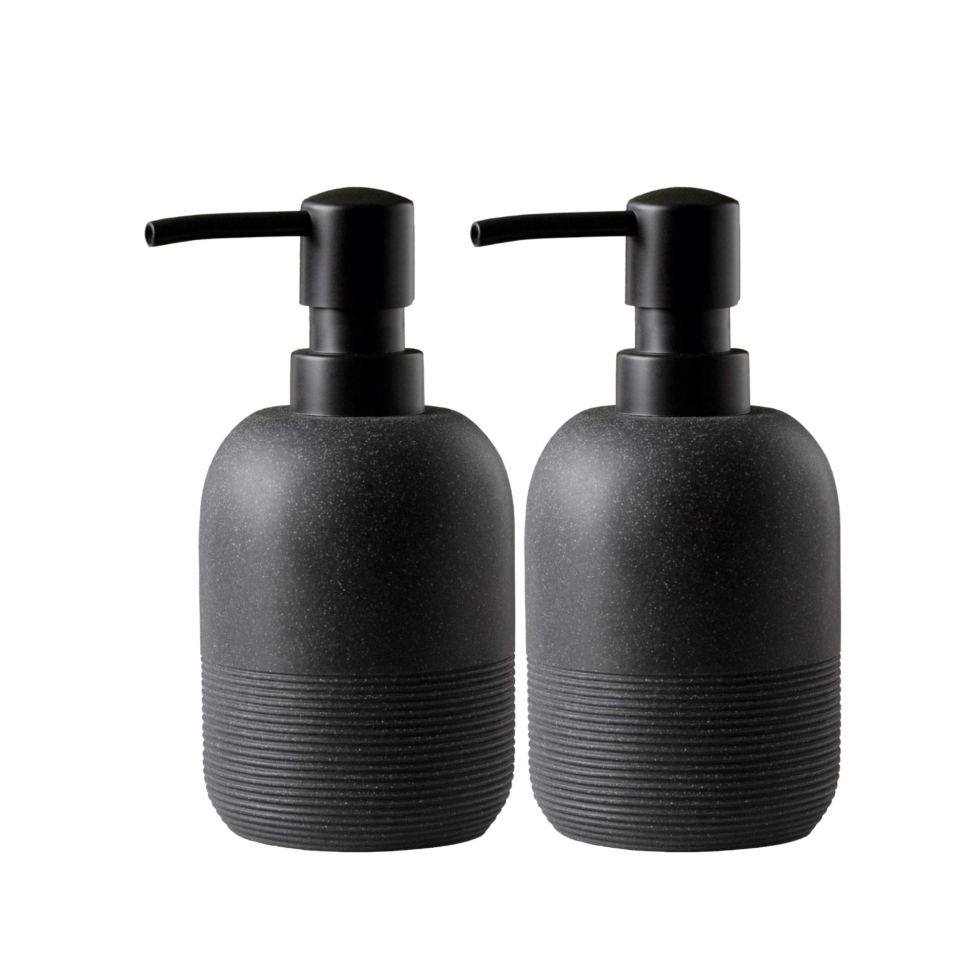 2pcs/Set Black Soap Dispenser Set,Hand Soap Lotion Dispenser for Bathroom, for Elegant Bathroom Décor，soap Dispenser for Kitchen Sink — image 1