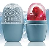 XHJRI Ice Face Roller Massager,Ice Cube Roller for Face, Eyes and Neck Naturally Conditioning and Skin Care,De-Puff Eye Bags,Reduce Migraine Pain,Reusable Massage Silicone Ice Mold (New Blue)
