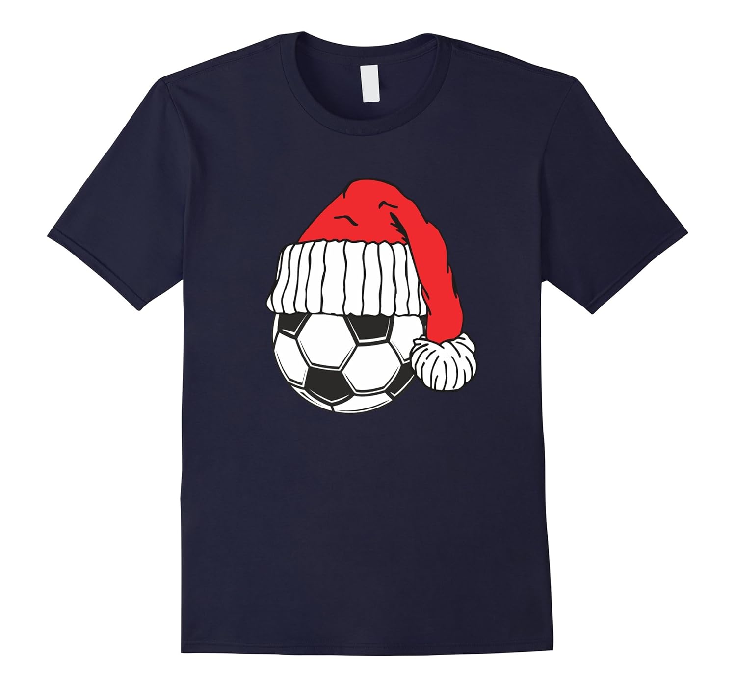 Christmas Sport Soccer Ball Santa Hat Funny T Shirt-ANZ