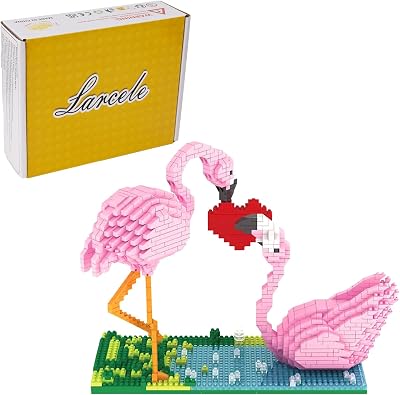 Larcele 1500 Pieces Flamingo Micro Building Blocks KLJM-02