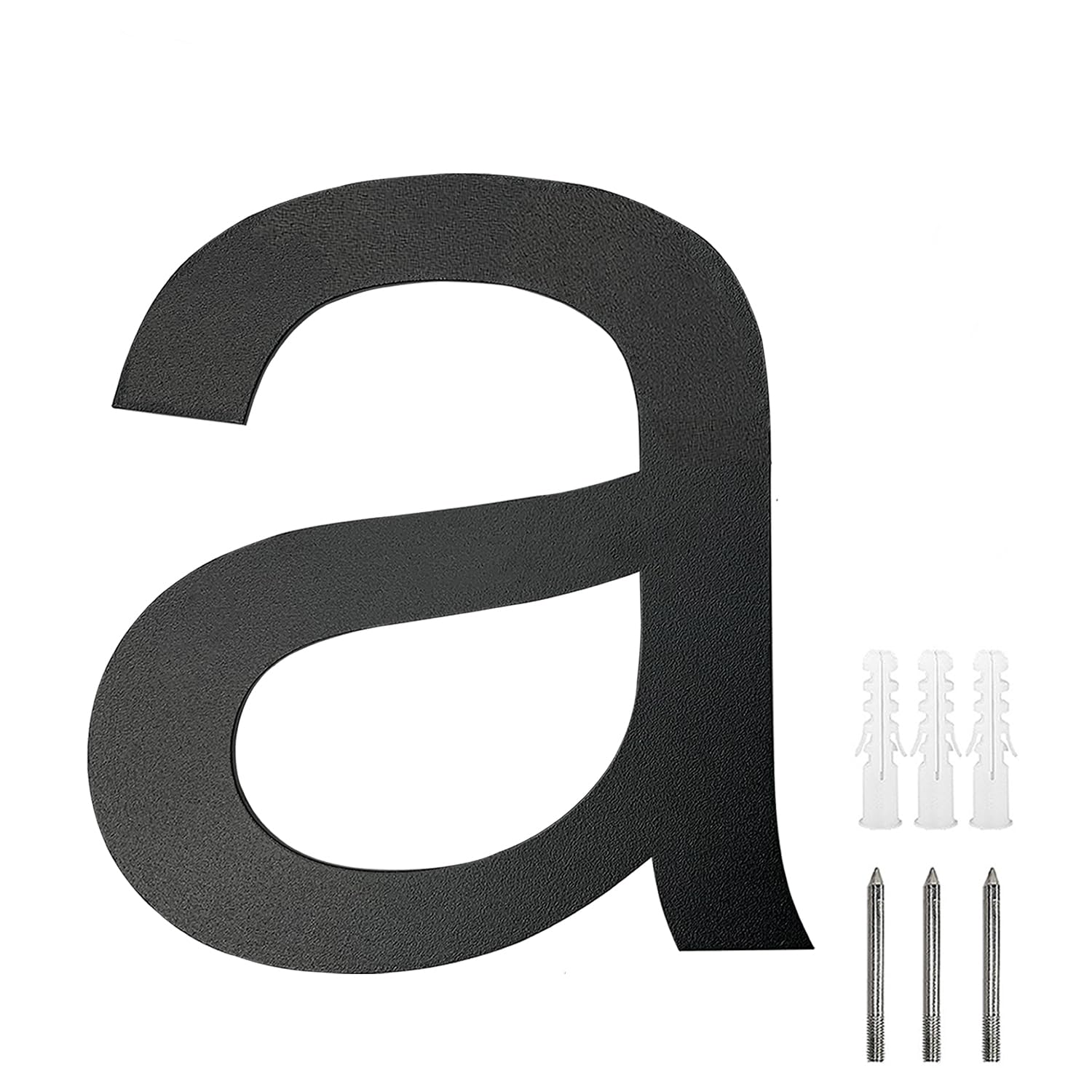 Meision House Number Anthracite Stainless Steel House Number RAL 7016 Fine Structure Powder Coated Solid Arial Font with Screws Height 15 cm - Letter A