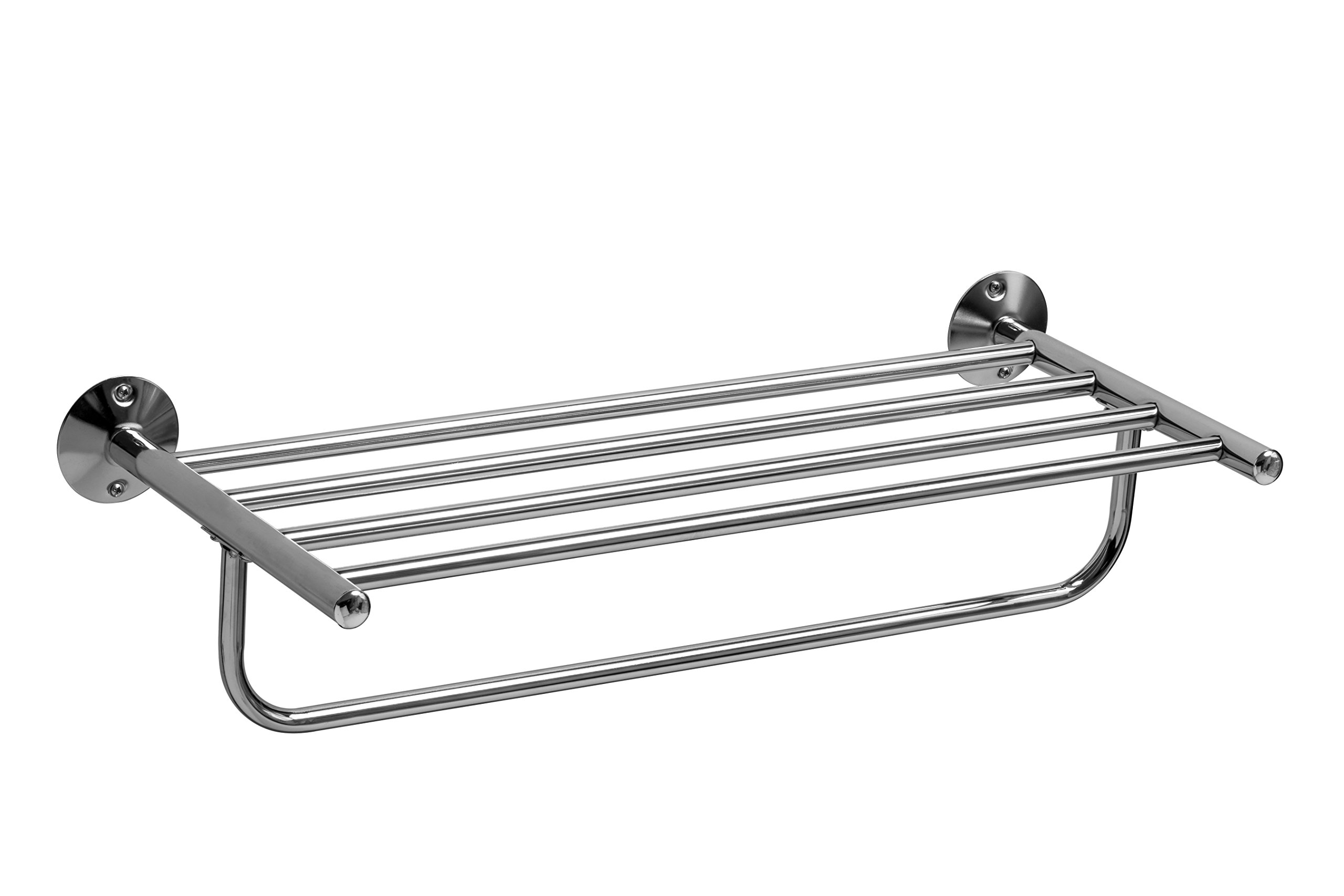 Premier Housewares Chrome Towel Shelf Rack, 14 x 60 x 24 cm - Silver