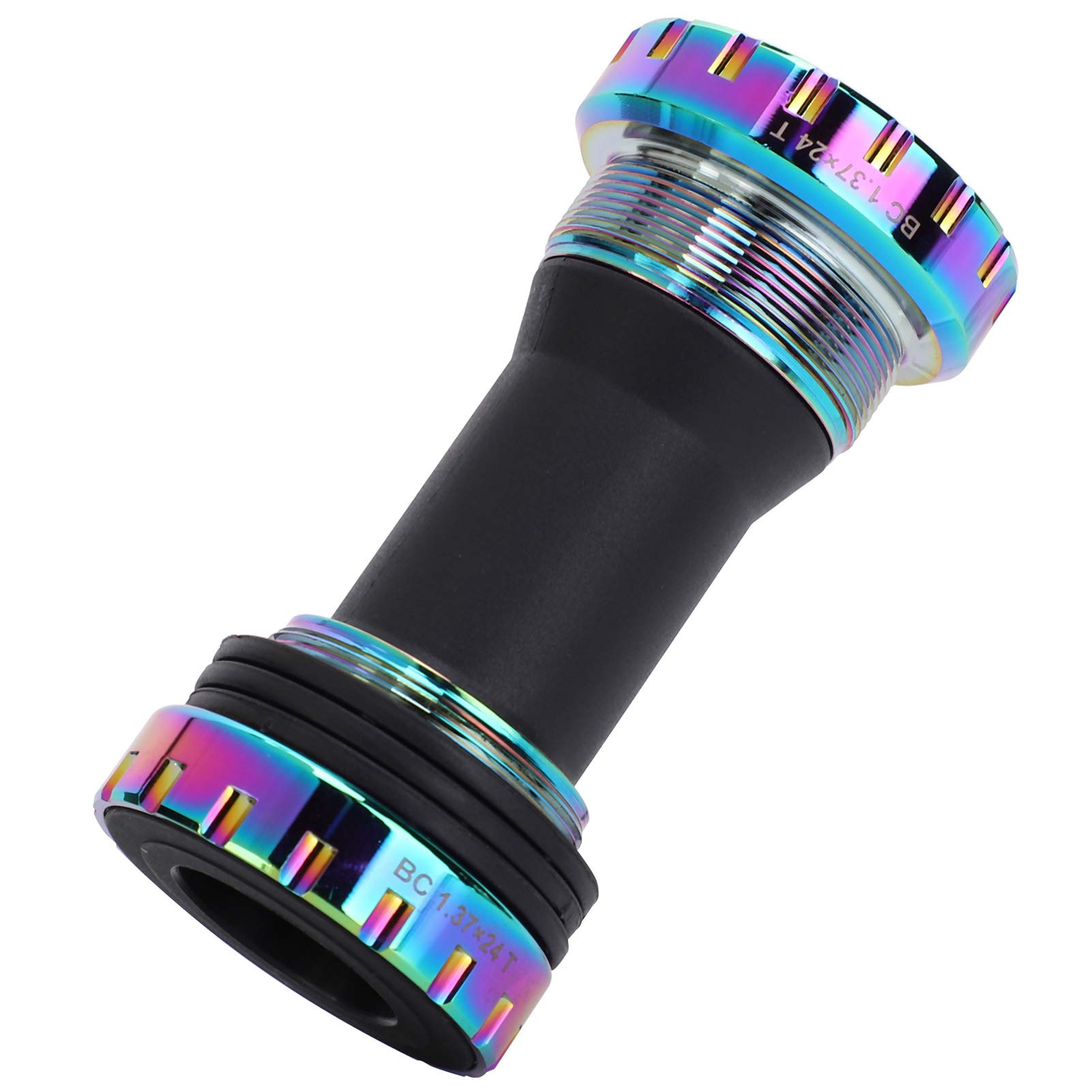 Bike Bottom Bracket Metal Dazzling Colour Bicycle Bottom Bracket One‑Piece Hollow Thread Type Bottom Bracket Bike Accessory