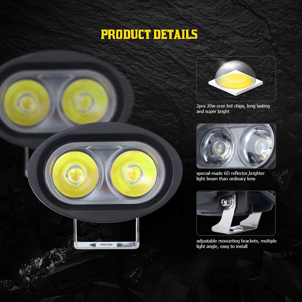 samman Spot White Pods 80W Led Light Bar 6D Upgrade Double Brightness Spot Beam Waterproof LED Driving Light Working Light Headlight for Motorcycle Off-Road Trucks SUV ATV UTV Boat 2PCS: Automotive