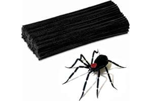 kdafio 120 Pcs Black Pipe Chenille Stems, Chenille Stems Pipe Cleaners Long Craft Pipe Cleaners Pipe Cleaners for Hair Locs Beginner Creative Crafts Christmas Halloween Decorations
