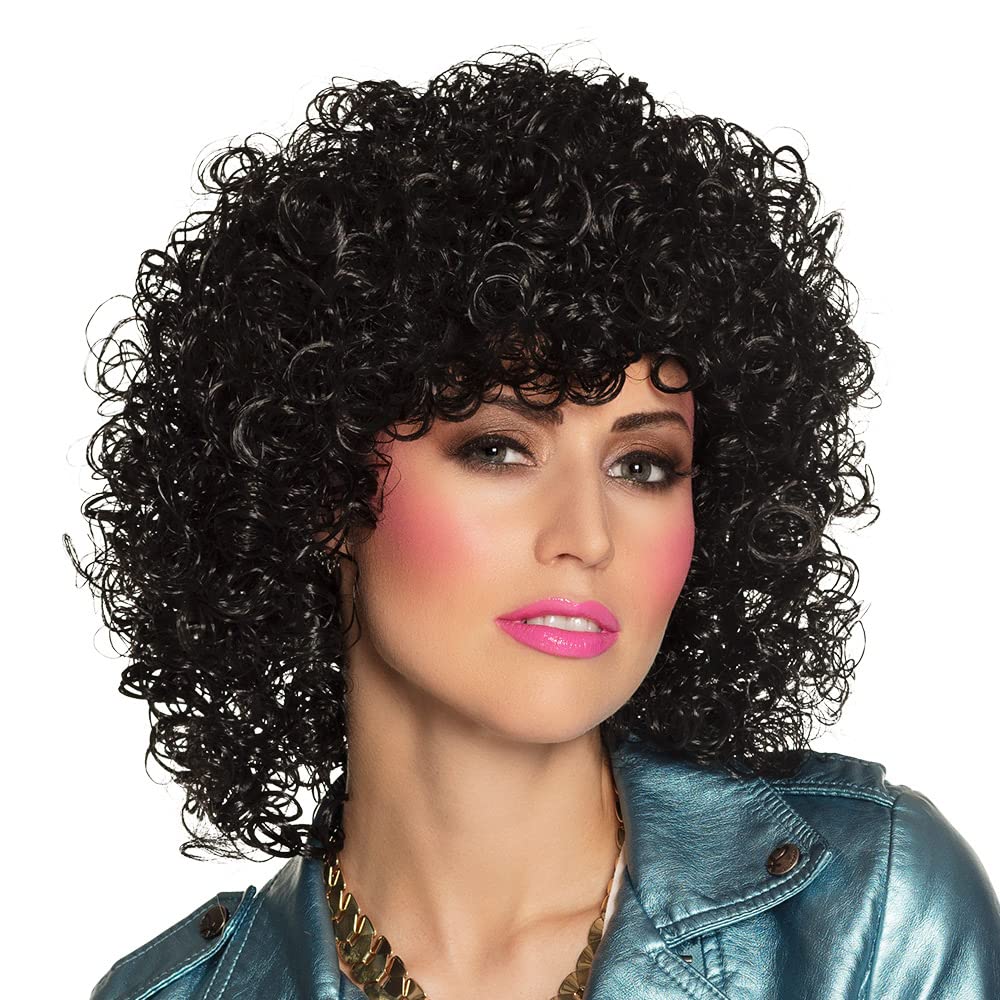 Boland Adult Club Wig - Curly Synthetic Black Hair for Carnival, Theme Parties, and Costumes - Perfect for Fancy Dress and Cosplay