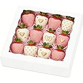 XINHPKGG 30pcs Pie Boxes 8x8x2 Inch Bakery Boxes with window Cookie Box Treat Box for Macaron Dessert Chocolate Covered Straw