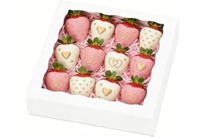 XINHPKGG 30pcs Pie Boxes 8x8x2 Inch Bakery Boxes with window Cookie Box Treat Box for Macaron Dessert Chocolate Covered Straw