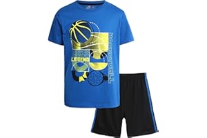 Pro Athlete Boys' Active Shorts Set - 2 Piece Perfomance T-Shirt and Gym Shorts - Activewear Clothing Set for Boys (8-16)
