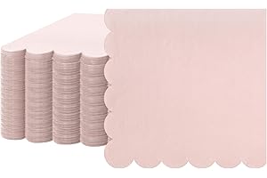 Fuutreo 100 Pcs Scalloped Cocktail Napkins Thick Paper Disposable Party Napkins Beverage Tissue for Wedding Dinner Birthday S