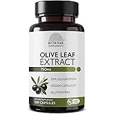 Better Place Supplements Olive Leaf Extract 750mg | 120 Vegan Capsules | 4 Month Supply | 20% Oleuropein | Non-GMO | Plant-Based Wellness Support (1)