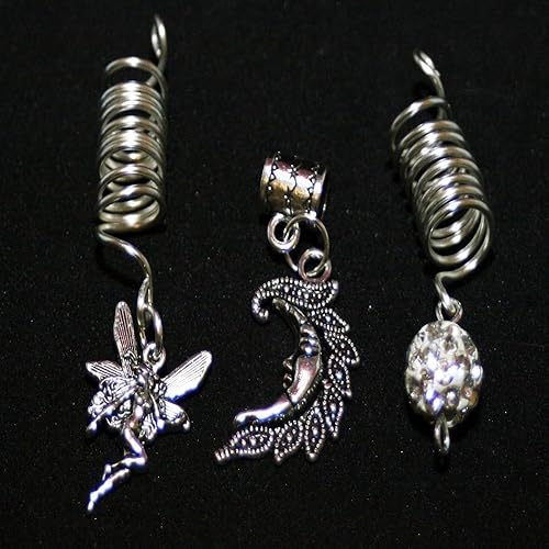 Amazon Com Set Of 3 Celestial Dread Beads Loc Charms Silver Hair