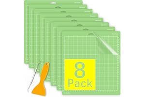 Weliu Cutting Mat for Cricut 12x12 Inch (8 Pack) - Standard Green Sticky Mat for Cricut Maker/Explore Air 2/Air/One - Include