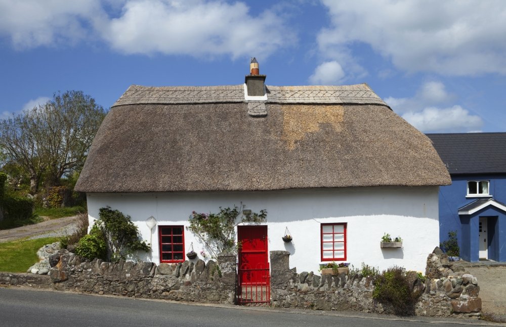 Panoramic Images Traditional Thatched Cottage In Annstown Part