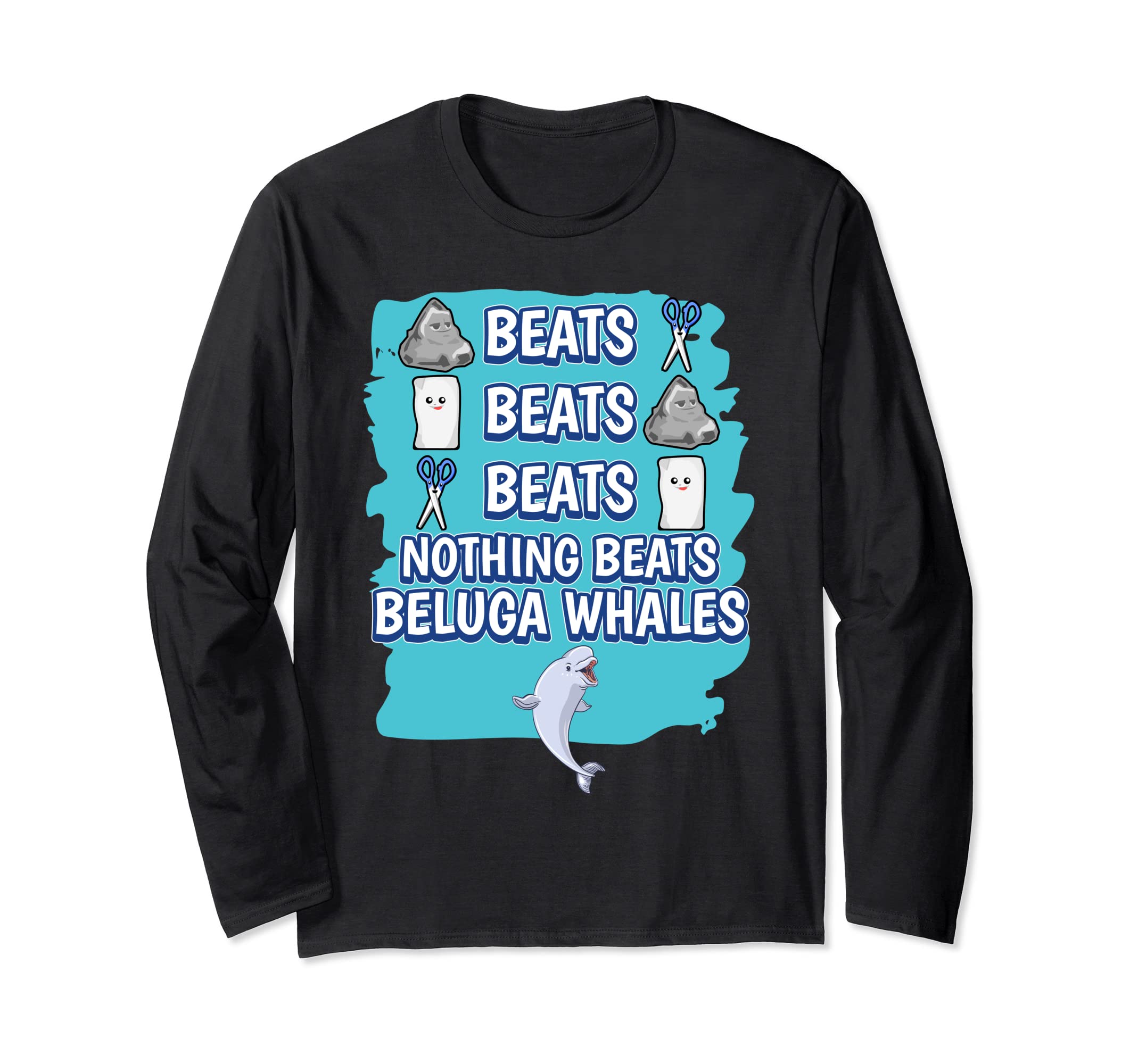 Beluga Whales Rock Paper Scissors Game Beluga Whale Long Sleeve T-Shirt